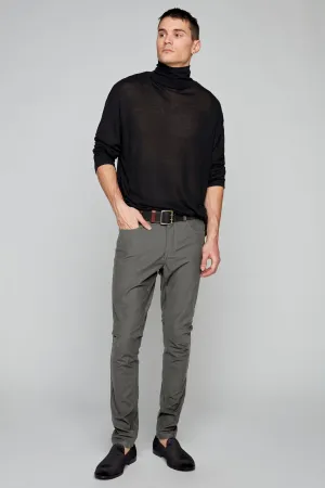 Charcoal Slim Fit 5-Pocket Mens Pants