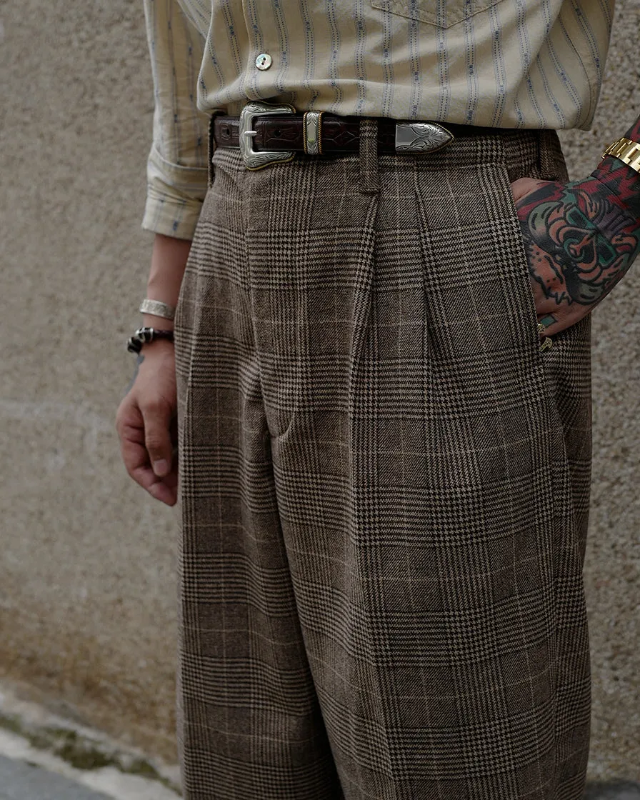 Brown Check Trousers