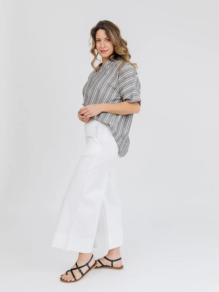 Cropped Rosie Pant - White