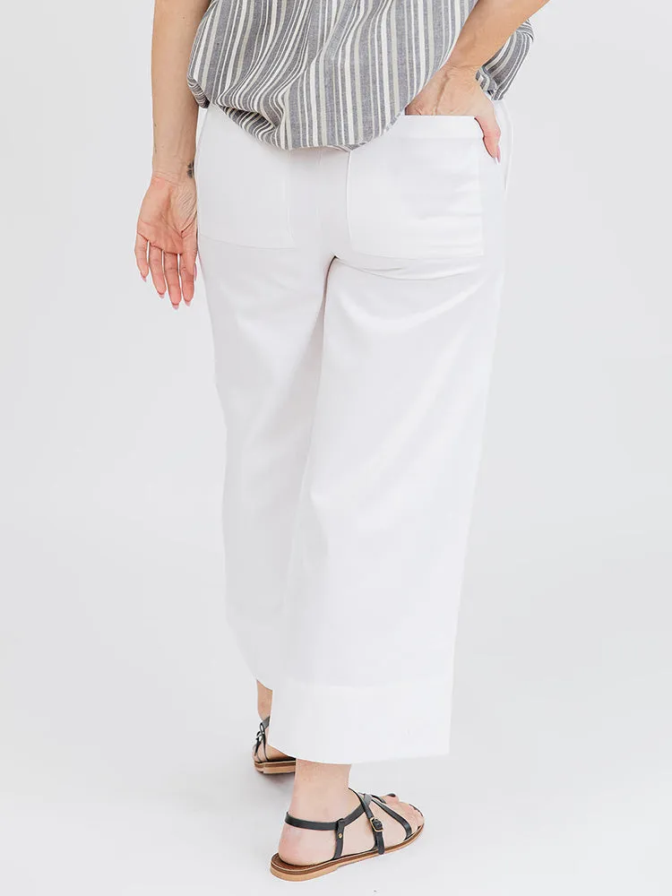 Cropped Rosie Pant - White