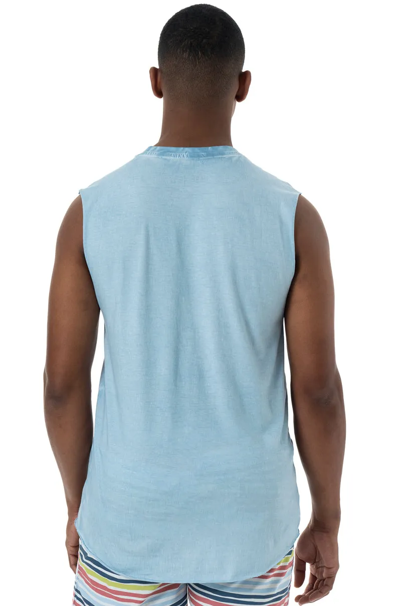 Dirty Dye Sleeveless T-Shirt _ 150455 _ Pale Blue