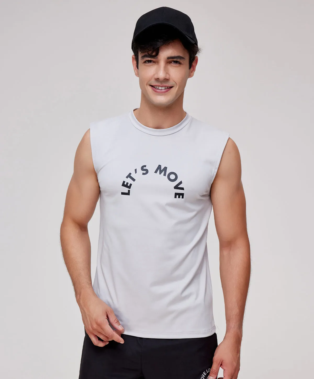 Energized Digital Daydream Sleeveless Muscle Tee with Slogan 803-22013