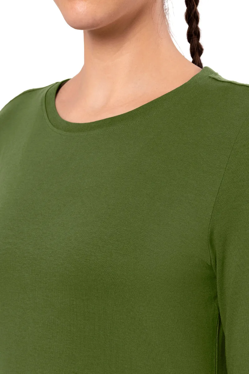 Essential Long Sleeve Round Neck T-Shirt - Cypress