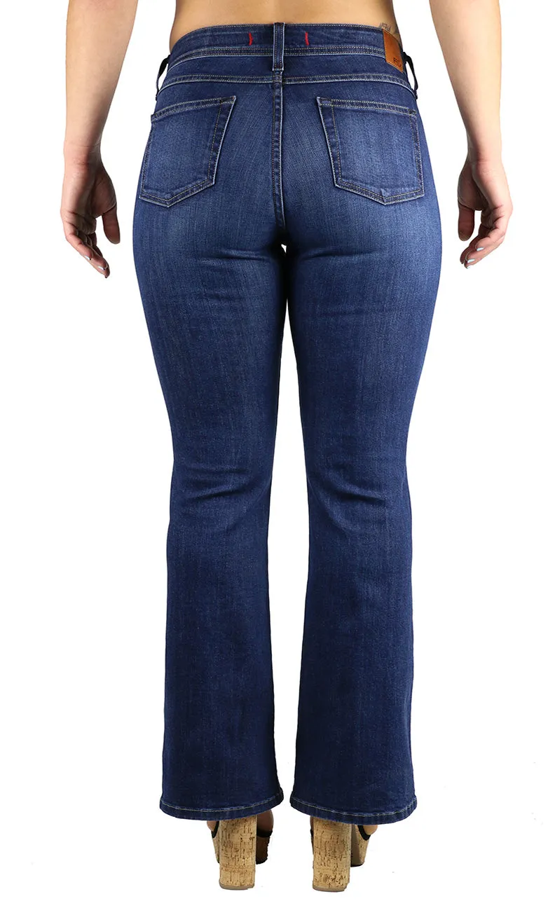 Hazel Petite Flare Dark Wash