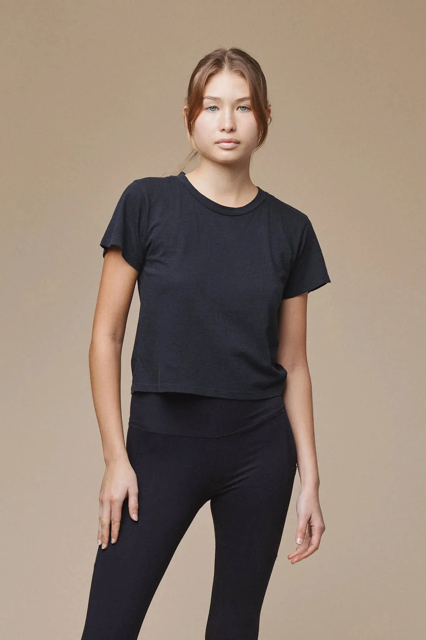 Jungmaven | Ojai Crop Tee in Diesel Gray