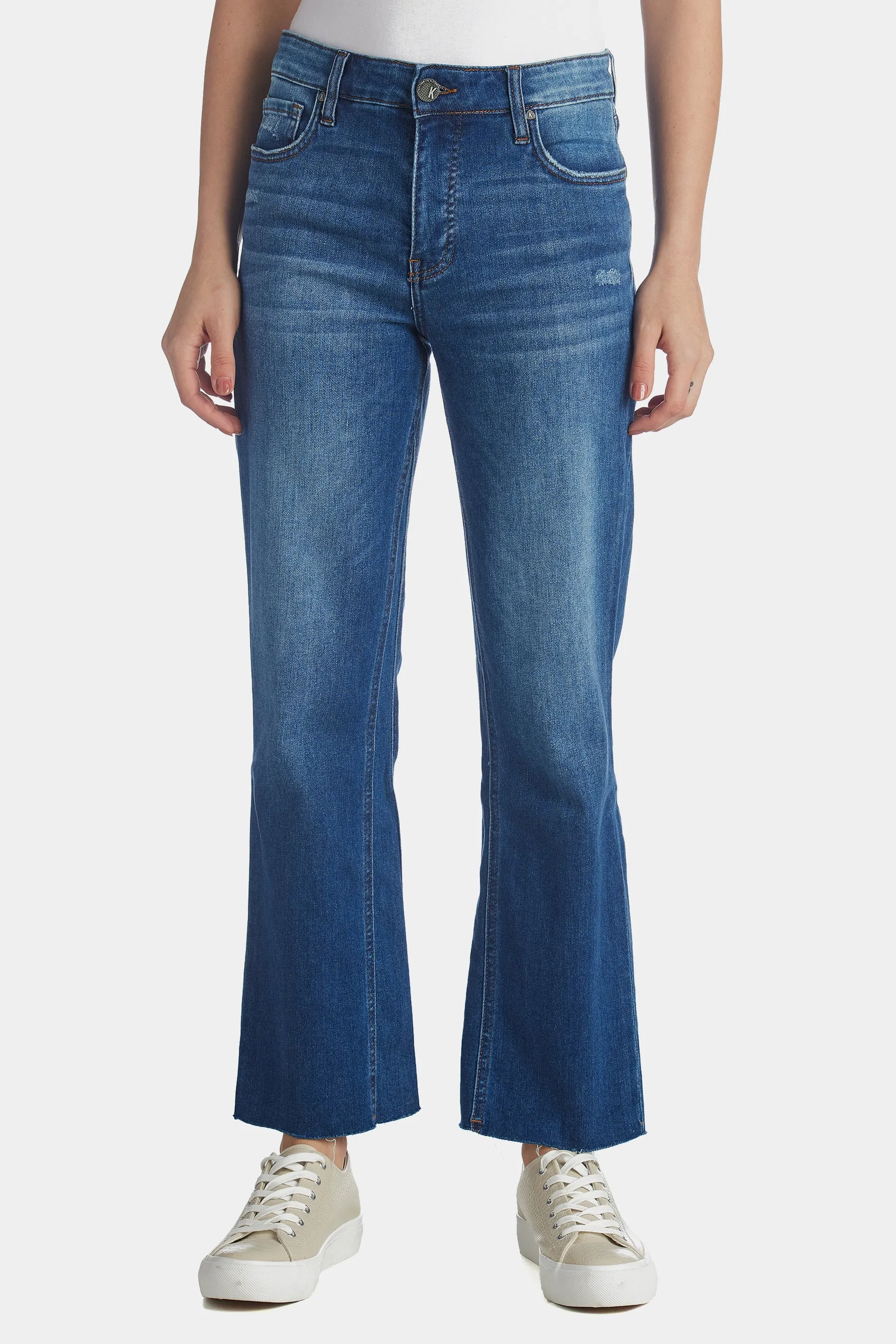 Kelsey High Rise Fab Ab Ankle Flare Jean