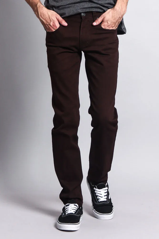 Men's Essential Skinny Fit Colored Jeans (Brown)