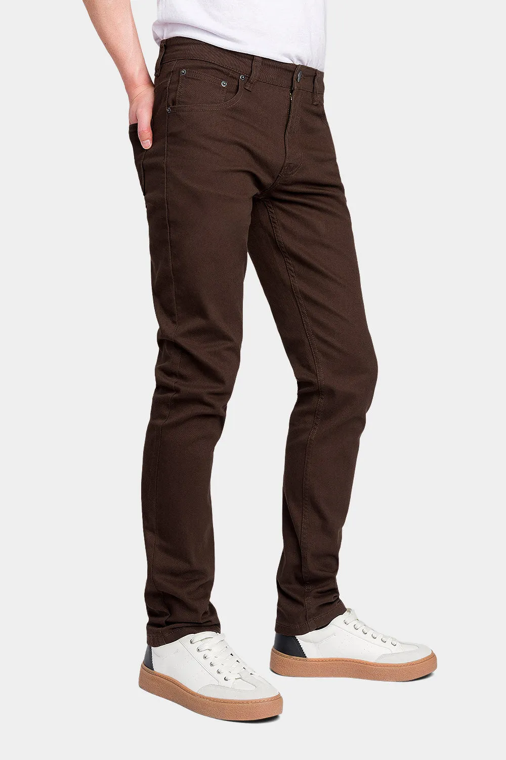 Men's Essential Skinny Fit Colored Jeans (Brown)