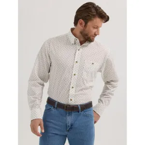 MEN'S WRANGLER RELAXED FIT BUTTON DOWN SHIRT IN WHITE