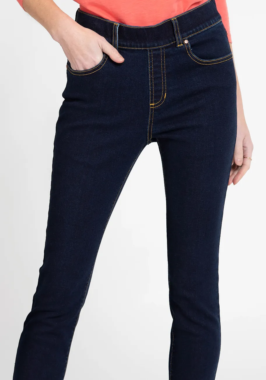 Mission High-Rise Denim | Skinny (Contrast Dark Indigo)