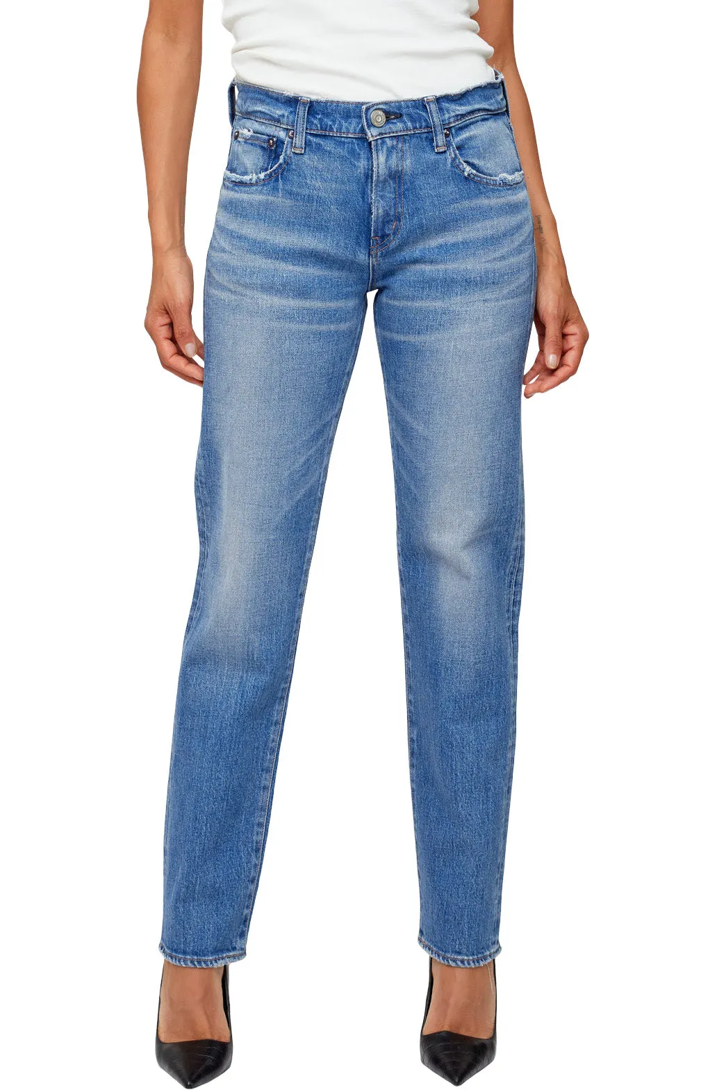 Moussy Denim Groveland Slim Straight in Blue