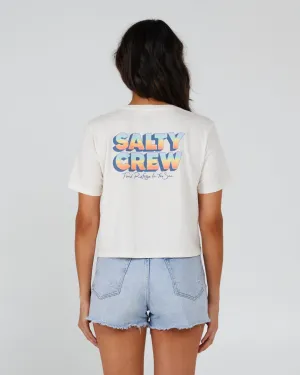 Summertime Off White Crop Tee