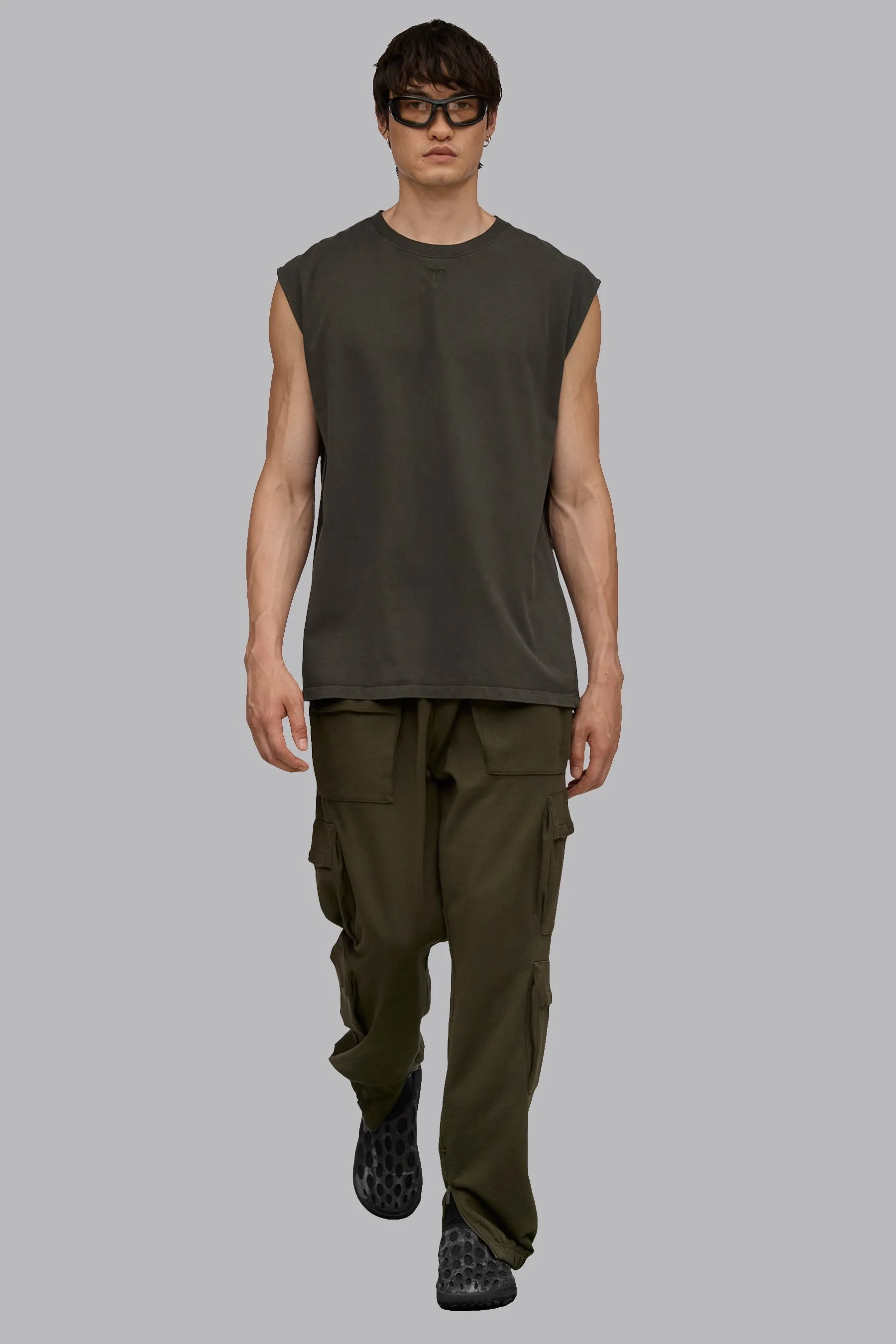 V_LYFE220 SLEEVELESS T-SHIRT - Khaki