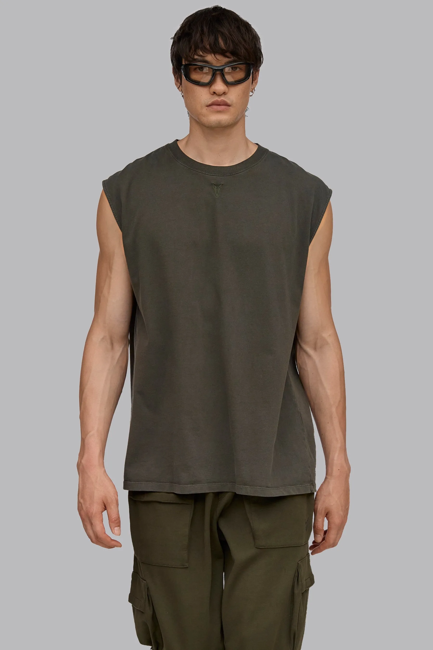 V_LYFE220 SLEEVELESS T-SHIRT - Khaki